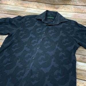 Inserch Long Sleeve Paisley Jacquard Shirt LS005-02 White main image 0